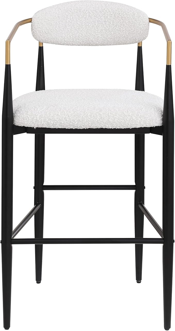 Modern Dining Chair with Iron Legs for Kitchen Island, Dining Room, Restaurant - Mid-Century Luxury Furniture Sets with Sturdy Stable Frame and Easy Assembly,Beige-Foam-setof2