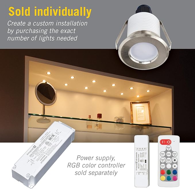Armacost Lighting RGB Mini Recessed LED Light, Indoor/Outdoor 241127 (Series 2)