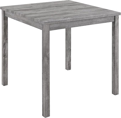 KEIKI 5 Piece Industrial Dining Table Set with 4 Upholstered Bar Stools, Counter Height Kitchen Table and Chairs Set, Space-Saving Breakfast Table Set for Dining Room, Living Room, Apartment, Gray