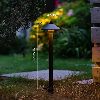 GOODSMANN Landscape Lighting RGBW 12PK Low Voltage Path Lights with Color Changing 2W 12V AC Landscape Lights 2900K with Cable Connectors