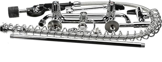 T&S Brass 5PR-8W12-C 8" Wall Mount Low Flow Pre-Rinse with 12" Swing Nozzle Add-On Faucet, brass, silver