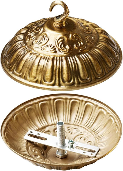 6.1'' Gold Canopy for Chandelier Pendant Light, Mounting Plate Kit for Ceiling Lights, Vintage Style