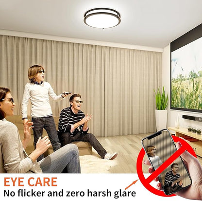 13Inch 36W Ceiling Light Fixtures 2 Packs, 5CCT Flush Mount Ceiling Mount Lights 2700K 3000K 4000K 5000K 6500K, Dimmable Close to Ceiling Lights, LED Ceiling Lights for Bathroom Kitchen Bedroom, Black