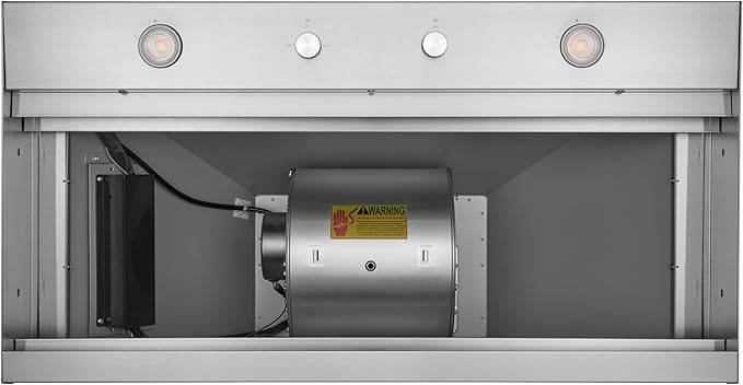 Hauslane Range Hood Insert 36 inch,Stainless Steel Built-In Range Hood with 3-SPEED Dual Control Knobs,Dishwasher-safe baffle filters,GU10 LED bulbs,6" Round Duct for Vented or Ductless