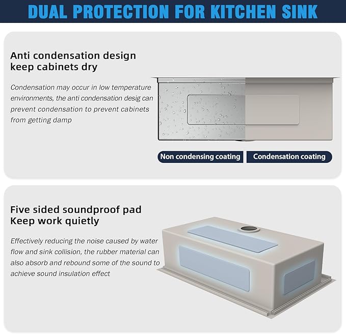 33 Undermount Kitchen Sink Modern - 33x22 Drop-in Kitchen Sinks, 18 Gauge 304 Stainless Steel Workstation Sink, Deep Single Bowl, Dual Mount, Handmade Basin, 9 Inch Deep, Built-In Accessories
