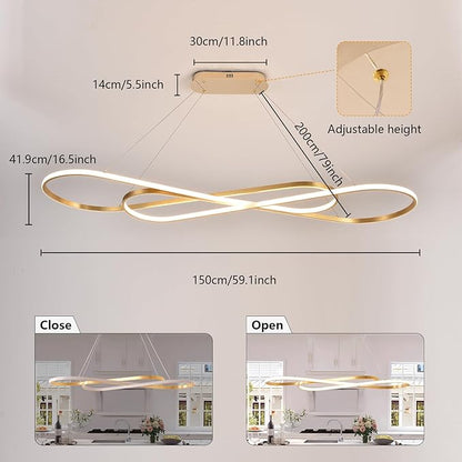 Modern LED Chandelier Dimmable LED Pendant Light with Remote Control