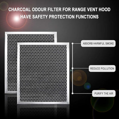 97007696 Range Hood Filter Charcoal Odour Filter for Range vent hood (8 3/4" X 10 1/2" X 3/8")-2 Pack by Cenipar