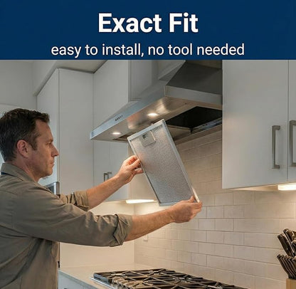 2X SB08087294 Range Hood Filter Replacement Compatible with Broan Nutone RM523004 Kenmore 233.53363 11.75” x 9.40” Kitchen Exhaust Fan Aluminum Grease Filter for Range Hood Vent