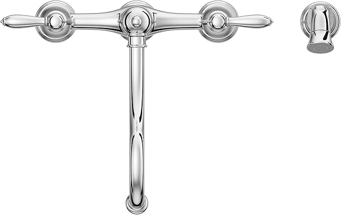 Pfister Courant Kitchen Faucet with Side Sprayer, 2-Handle, High Arc, Polished Chrome Finish, F0314COC