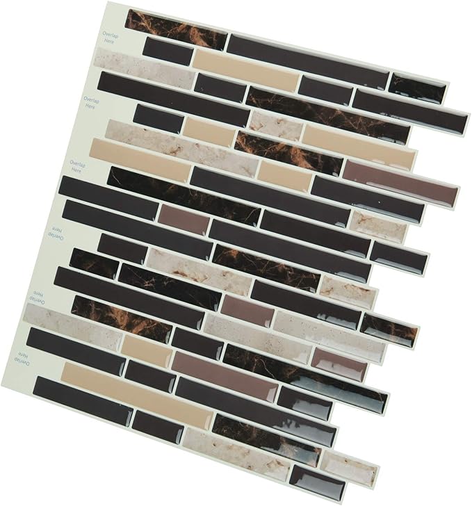 Art3d Self Adhesive Wall Tile (11.8 x 11.8inches,10 Tiles) Peel and Stick Backsplash for Kitchen, Bathroom