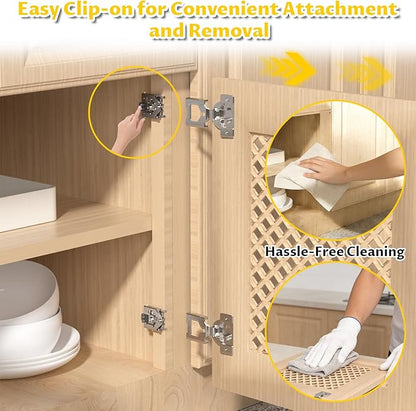 Onemake 100 Pack 1/2" Overlay Soft Close Cabinet Hinges, Clip-on Plate, 105° Smooth Slow Self Closing, 3D Adjustment, Face Frame Concealed Hardware Replacement, Hidden Hinge for Kitchen Cupboard