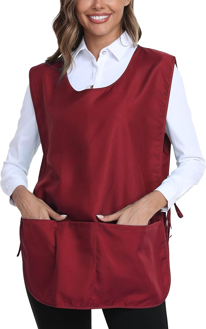 Xeoxarel Unisex Cobbler Apron with 3 Pockets, Adjustable Drawstring Waist, Professional Lightweight for Kitchen Salon Garden