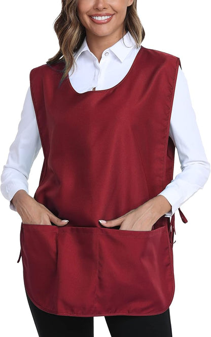 Xeoxarel Unisex Cobbler Apron with 3 Pockets, Adjustable Drawstring Waist, Professional Lightweight for Kitchen Salon Garden