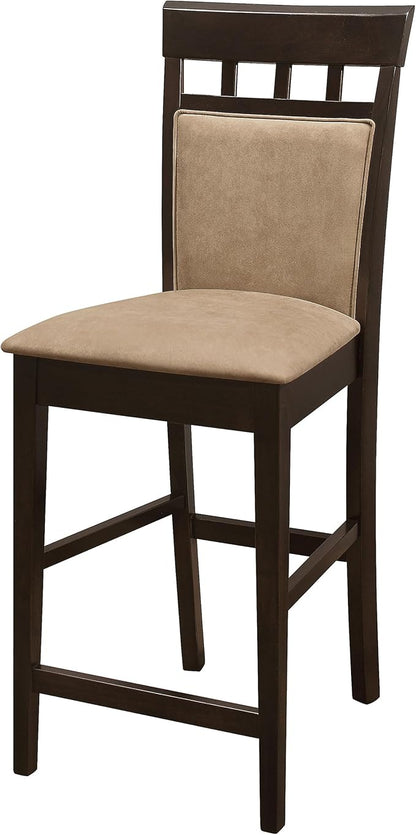 Coaster Home Furnishings - Gabriel - Wood Upholstered Counter Height Chairs (Set of 2) - Closed Back, Padded Seat and Back - Dining Room & Kitchen - Cappuccino - 100219