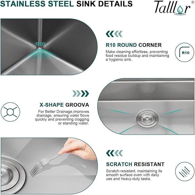 Smart Waterfall Kitchen Sink, 30" Drop-In Single Bowl 16 Gauge 304 Stainless Steel Workstation Sink with Mechanical Control Panel & Pull-Down Faucet for New house Decoration or Renovation