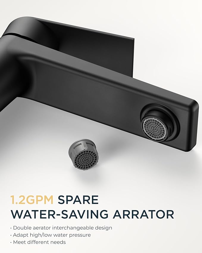 FORIOUS Black Bathroom Faucet 1 Hole, Single Lever Bathroom Sink Faucet Single Hole with Pop-up Drain and Supply Line, Rv Vanity Tap 1 or 3 Hole with Deck Plate for Lavatory Sink Remodel
