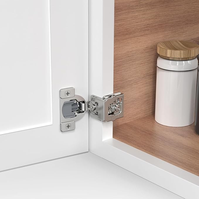 Chibery 60 Pack 1-1/2" Overlay 3D Soft Close Concealed Hinge for Face Frame Door, Self Closing Hinges, 105° Smooth Slow Close Quite, Hidden Stainless Steel Hinge for Kitchen Cabinet Door, Satin Nickel