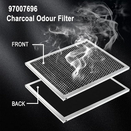 97007696 Range Hood Filter Charcoal Odour Filter for Range vent hood (8 3/4" X 10 1/2" X 3/8")-2 Pack by Cenipar