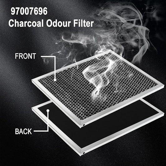 97007696 Range Hood Filter Charcoal Odour Filter for Range vent hood (8 3/4" X 10 1/2" X 3/8")-2 Pack by Cenipar