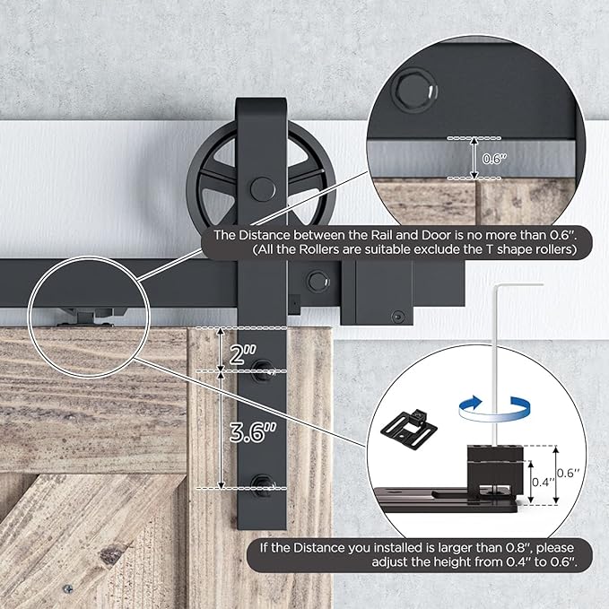 SMARTSTANDARD Barn Door Soft Close Kit, Matching 88-132 Pounds Single Door, Equipped with Spring Buffer Damper, Upgrade Hole-Free Version, 2PCS