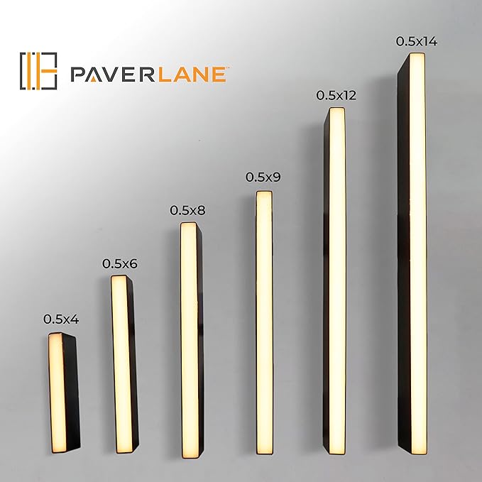 LUMENGY Paver Light Slim 0.5x12 Inch (0.55x11.8), 2700K Warm White, Glare-Free Linear Lighting for Driveways, Walkways and Paver Borders, 12V Hardwired, IP67 Waterproof, Drive-Over Rated