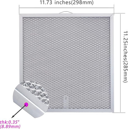 2-Pack S99010316 range hood filters by size 11-1/4" x 11-3/4" fit for b-roan Nu-t-one Ken-more range hood grease filters and WA65AF NTK7450000 990721400A etc stove hood filter replacement