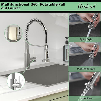 22 Laundry Sink Drop In with Faucet - Beslend 22x22x12 Inch Laundry Utility Sinks 12 Inch Deep Sink Stainless Steel Topmount Sinks 16 Gauge Single Bowl Sink for RV Laundry Room