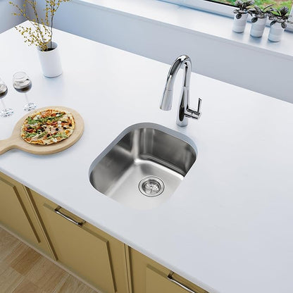 Bar Sink, 14" x 18" Undermount Kitchen Sink, T-304S Stainless Steel RV Kitchen Sinks, Small Kitchen Sinks With Sink Drain Strainer, Use at RV, Bar,Outdoor, Laundry and Utility,Bathroom