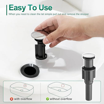 VOTON Vessel Sink Faucet Chrome Modern Tall Bathroom Faucets Single Handle One Hole Rv Vanity Lavatory Bathroom Sink Faucet