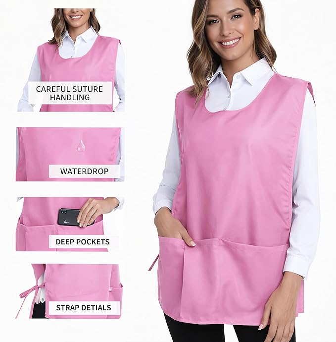 Xeoxarel Unisex Cobbler Apron with 3 Pockets, Adjustable Drawstring Waist, Professional Lightweight for Kitchen Salon Garden