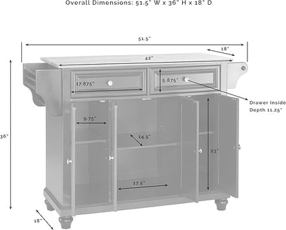 Crosley Furniture Cambridge Wood Top Rolling Kitchen Island Storage Cart, Microwave Stand, Spice Rack, Black