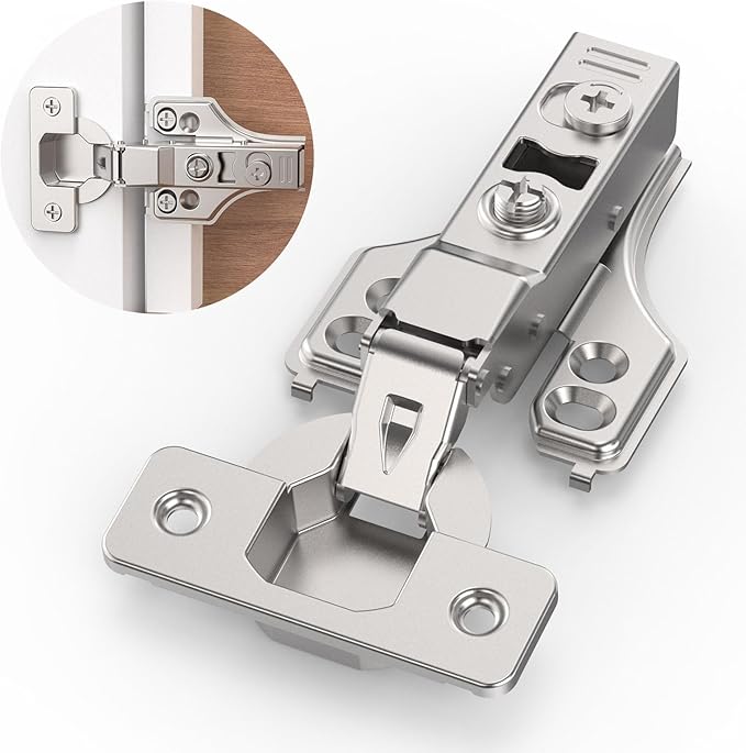 10 Pairs 20 Packs Half Overlay Hinge, Partial 1/4 inch Small Overlay Cabinet Hinges, Face Frame Soft Close Cabinet Hinges with Damper, Concealed Hinge for Frameless & Face Frame Cabinets