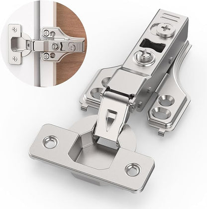 10 Pairs 20 Packs Half Overlay Hinge, Partial 1/4 inch Small Overlay Cabinet Hinges, Face Frame Soft Close Cabinet Hinges with Damper, Concealed Hinge for Frameless & Face Frame Cabinets