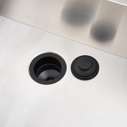 Luxier GD02-M Kitchen Sink Garbage Disposal Flange and Stopper in Matte Black