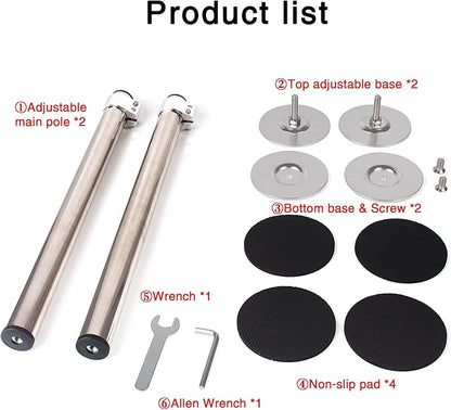 ST-2 Undermount Sink Brackets Stainless Steel Adjustable Support Sink Legs Installation and Repair System Kit For Kitchen Sink (16-29.5inches(41-75cm))
