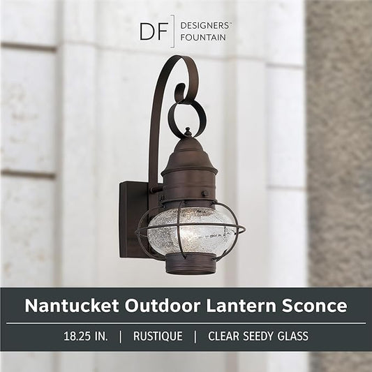 Designers Fountain 1761-RT Nantucket Wall Lanterns, Rustique, Rustic, 18.25in H