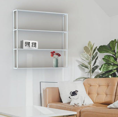 Mango Steam Wall-Mounted Steel Shelving Unit for Kitchen, Storage or Display Use - White - (36 H x 36 W x 6 D)