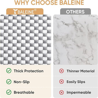 BALEINE Cabinet Liner, 17.5 in x 20 Ft Drawer and Shelf Liner for Kitchen Cabinets Non-Adhesive, Non-Slip Protect Desks, Cupboard, Drawers, Shelves, Tableware (Beige)