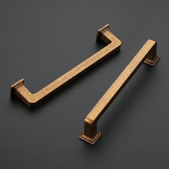 Amerdeco 6 Pack Antique Brass Cabinet Pulls 5 Inch Hole Centers Kitchen Handles Cabinet Hardware Kitchen Handles for Cabinets Cupboard Handle Drawer Pulls