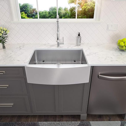 Lordear 28 Farm Sink Stainless 28 x 21 inch Farmhouse Sink 16 Gauge Stainless Steel Apron Front Single Bowl Kitchen Sinks Basin