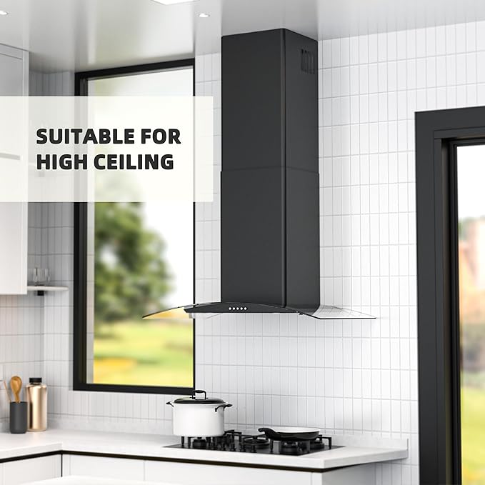 Range Hood Extension Chimney FGS-TG33B-ZST, Stainless Steel Wall Mount Chimney Extension for FIREGAS Range Hood FGS-UBG33Y75AC