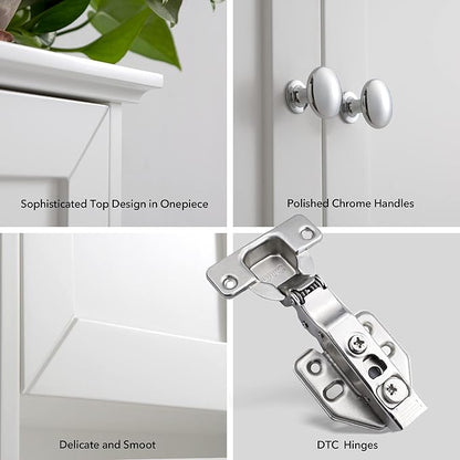 VANIRROR White Bathroom Wall Cabinet Over The Toilet Storage Cabinet, 24x30 Inch Wood Medicine Cabinets Wall Mounted Bathroom Cabinet with Doors for Laundry Room, Bedroom Kitchen
