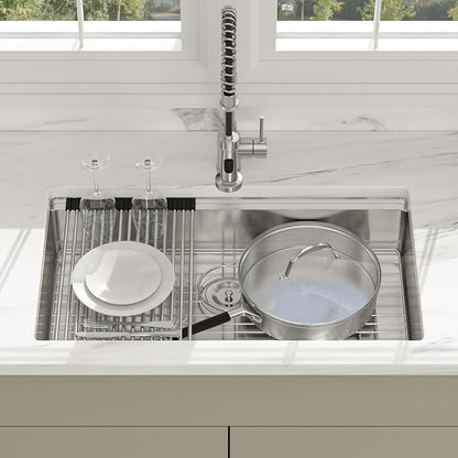30 Inch Undermount Kitchen Sink - Beslend ADA 6 Inch Depth 30x18 Undermount Worksation Sinks Under Counter Stainless Steel 16 Gauge Mobility Friendly Sink for Wheelchair Accessible Kitchen