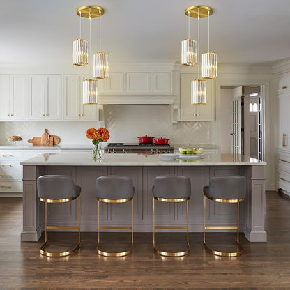 Modern Pendant Light Black Rectangle Pendant Lighting Mini Crystal Chandeliers Adjustable Pendant Light Fixture for Kitchen Island Dinning Room Living Room Corridor Bedroom(Black 3-Light)