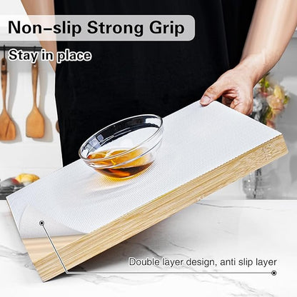 Drawer and Shelf Liner for Kitchen Cabinet,Non-Adhesive Cabinet Liner 24in x 20FT,Waterproof Shelf Paper Non-Slip Mats Cupboard Liner Contact Protect Dresser/Shelves/Table-White