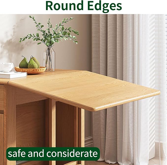 Expandable Table Dining Convertible Tables for Small Spaces Collapsible Kitchen Table Table with Wheels and Drawers Folding Desk Table,Wood Color,15cm