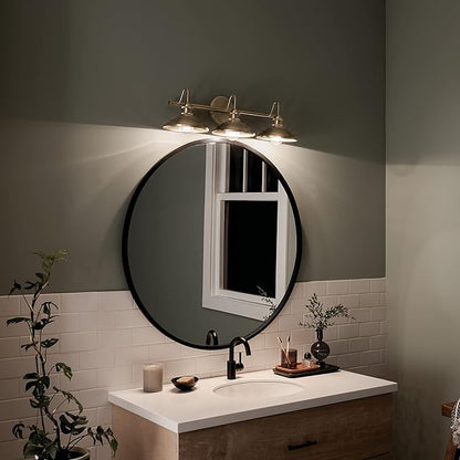 Kichler Clyde 3 Light Bathroom Vanity in a Rich Champagne Bronze Finish, for Bathrooms, (7.25" H x 26.5" W x 8.25" Ext.), 45945CPZ