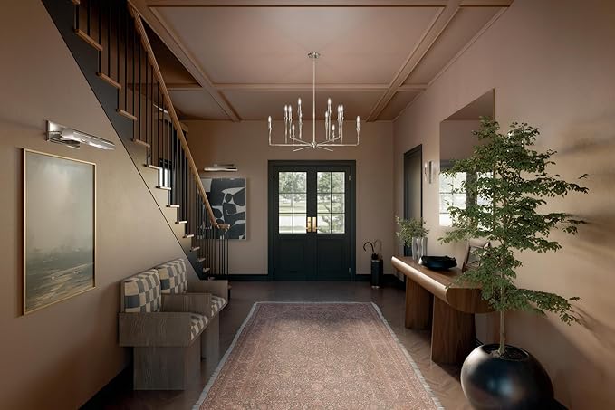 Kichler Alvaro 12-Light Multi-Tier Chandelier, Soft Modern Light in Polished Nickel, for Foyer, Great or Living Room or Large Dining Room (20" x 39.75"), 52692PN