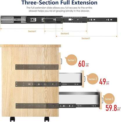 Ravinte 24 Inch Soft Close Drawer Slides 5 Pairs 10 Pack Black Full Extension Ball Bearing Drawer Glide Side Mount