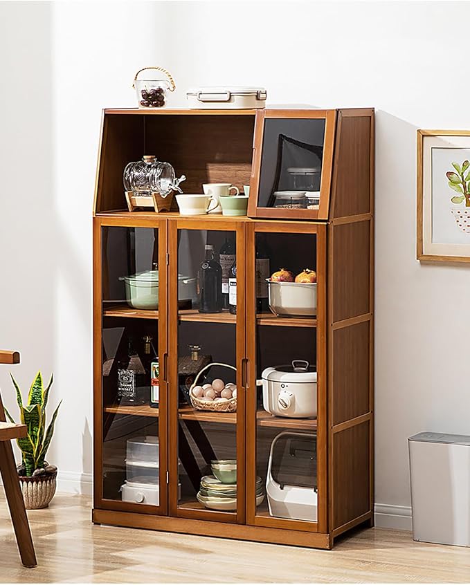 JSDMBD Kitchen Storage Cupboard, Pantry and Freestanding Cabinets, Dustproof and Easy to Clean, Kitchen Island for Spices, Pots and Pans, Storage Shelf for Kitchen, Living Room and Dinning Room